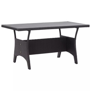 vidaXL, vidaXL Gartentisch Schwarz 120x70x66 cm Poly Rattan, vidaXL Gartentisch Schwarz 120x70x66 cm Poly Rattan