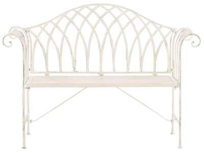 Beliani, Beliani Gartenbank Metall weiss 130 cm Milazzo