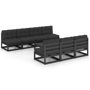 vidaXL, vidaXL 8-tlg. Garten-Lounge-Set mit Kissen Kiefer Massivholz, vidaXL 8-tlg. Garten-Lounge-Set mit Kissen Kiefer Massivholz
