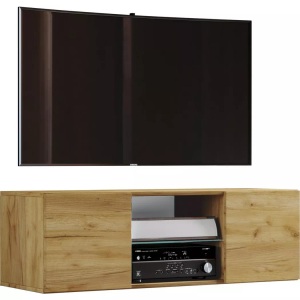VCM, Holz TV Wandboard Hänge Lowboard Fernsehschrank hängend Wandschrank Tisch Jusa Holz TV Wandboard Hänge Lowboard Fernsehschrank hängend Wandschrank Tisch Jusa, VCM - TV Möbel | Wandboard Lowboard hängend Maße H. 40 x B. 95 oder 115 T. 36 cm Wandschrank Jusa, 115cm, Braun