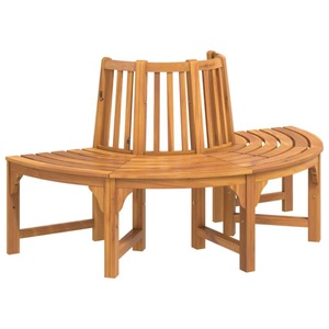 vidaXL, vidaXL Baumbank Halbrund Ø160 cm Massivholz Eukalyptus, vidaXL Baumbank Halbrund Ø160 cm Massivholz Eukalyptus