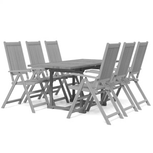 vidaXL, vidaXL 7-tlg. Garten-Essgruppe Massivholz Akazie, 