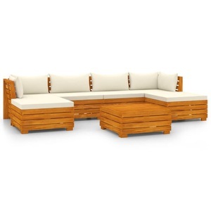 vidaXL, vidaXL 7-tlg. Garten-Lounge-Set mit Kissen Massivholz Akazie, 