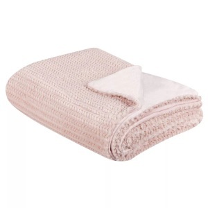 Beliani, Kuscheldecke aus Polyester BJAS Kuscheldecke aus Polyester BJAS, Beliani - Kuscheldecke aus Polyester BJAS, One Size, Puderrosa