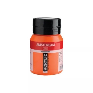 Amsterdam, Amsterdam Acrylfarbe Standard, Talens Acrylfarbe Amsterdam, zinnober, 17723112, (500ml)