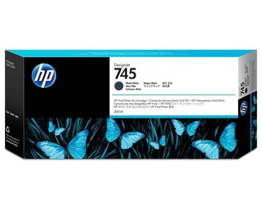 Hp, HP 745 DesignJet Druckerpatrone Mattschwarz, 300 ml, Hewlett Packard Tintenpatrone, matt schwarz, No.745, F9K05A, (300ml)