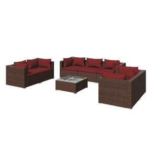 vidaXL, vidaXL 8-tlg. Garten-Lounge-Set mit Kissen Poly Rattan Braun, 