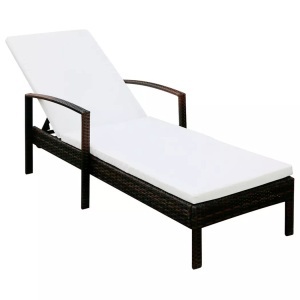Diverse Hardware, Sonnenliege mit Auflage Poly Rattan Braun, vidaXL Sonnenliege mit Auflage Poly Rattan Braun