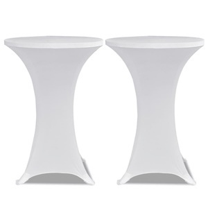 vidaXL, vidaXL 2 x Tischhusse für Stehtisch Stretchhusse Ø80 cm weiß, 