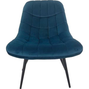 mutoni casual, Sessel XXL Samt blau Metallbeine schwarz, SalesFever Relaxsessel, mit XXL-Steppung, mit schwarzen oder naturfarbenen Beinen