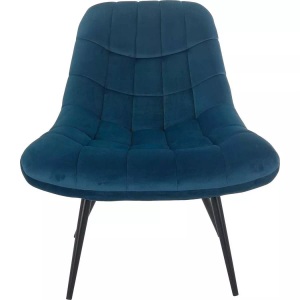 mutoni casual, Sessel XXL Samt blau Metallbeine schwarz, SalesFever Relaxsessel, mit XXL-Steppung, mit schwarzen oder naturfarbenen Beinen