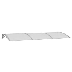 vidaXL, vidaXL Türvordach Grau 300x100 cm Polycarbonat, vidaXL Türvordach Grau 300x100 cm Polycarbonat