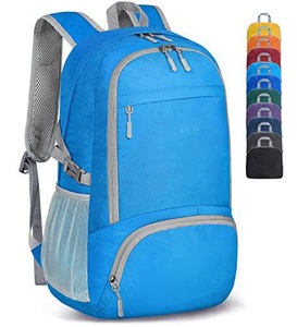 Leichter Faltbarer Rucksack-packbare Rucksäcke, Kleine Faltbare Rucksäcke Wanderrucksack Wasserdicht Unisex Blau ONE SIZE