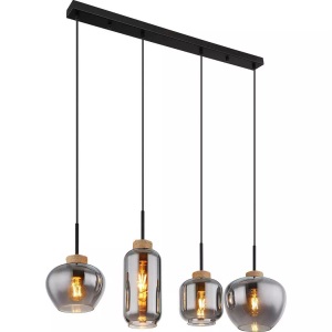 mutoni light, Hängeleuchte Matt Metall schwarz matt 4xE27 120, Hängeleuchte Matt Metall schwarz matt 4xE27 120