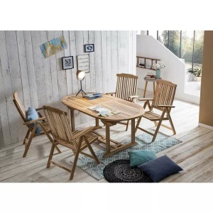 mutoni trend, Garten Sitzgruppe (5-tlg) Teakholz 170x120 natur, Garten Sitzgruppe Teakholz 170x120 natur (5-tlg)