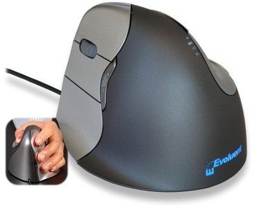 Evoluent, Evoluent Vertical Mouse 4 VM4L Linkshänder USB-Maus Optisch Ergonomisch Grau, Silber, Vertical Mouse 4 LH, Maus