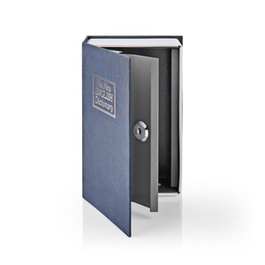 Nedis, Nedis - (16.8x10.7cm) Buch Tresor Attrappe Geheimversteck Geldkassette mit Schloss für Geld / Wertpapiere / Schmuck (BOOKSEDS01BU), Nedis - Tresor | Buchtresor Schlüsselloch Innenräume Klein Innenvolumen: 0,86 l 2 Schlüssel im Lieferumfang Blau / Silber., 90X120MM