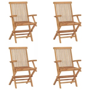 vidaXL, vidaXL Klappbare Gartenstühle 4 Stk. Massivholz Teak, VidaXL - Gartenstuhl teak, One Size, Braun