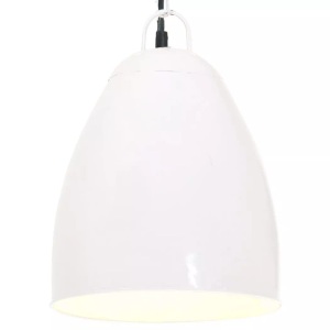 vidaXL, vidaXL Hängelampe Industriestil 25 W Weiß Rund 32 cm E27, VidaXL - Deckenleuchte eisen, 60 cm, Weiss