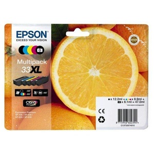 Epson, Epson 33XL Claria Multipack Tinte, Epson 33XL Multipack - 5er-Pack - XL - Schwarz, Gelb, Cyan, Magenta, Photo schwarz - Original - Tintenpatrone