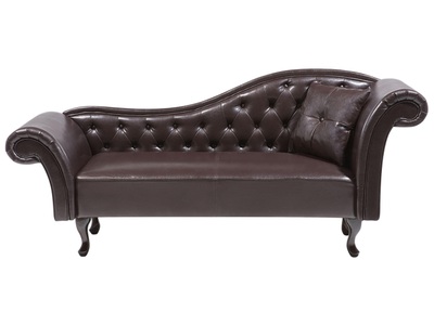Beliani, Beliani Chaiselongue Kunstleder braun rechtsseitig LATTES, 