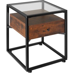 TecTake, Nachttisch Preston Nachttisch Preston, Tectake - Nachttisch Preston, 55 CM, Braun Medium