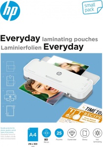 Hp, HP Laminierfolie DIN A4 80 micron glänzend 25 St., HP Laminierfolie Everyday A4, 80 µm, 25 Stück, Glänzend