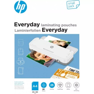 Hp, HP Laminierfolie DIN A4 80 micron glänzend 25 St., HP Laminierfolie Everyday A4, 80 µm, 25 Stück, Glänzend