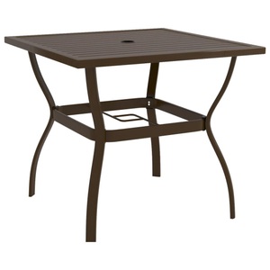 vidaXL, vidaXL Gartentisch Braun 81,5x81,5x72 cm Stahl, vidaXL Gartentisch Braun 81,5x81,5x72 cm Stahl