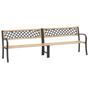 vidaXL, vidaXL Doppel-Gartenbank 238 cm Massivholz Spießtanne, vidaXL Doppel-Gartenbank 238 cm Chinesisches Tannenholz