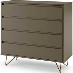 mutoni casual, Kommode matt dunkelgrau 90x90, Kommode 4 Schubladen grau 90