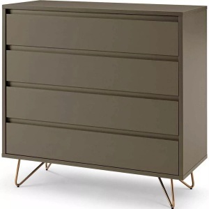 mutoni casual, Kommode matt dunkelgrau 90x90, Kommode 4 Schubladen grau 90