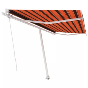 vidaXL, vidaXL Standmarkise Einziehbar Handbetrieben 400x300 cm Orange/Braun, vidaXL Standmarkise Manuell Einziehbar 400x300 cm Orange/Braun