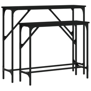 vidaXL, vidaXL Konsolentische 2 Stk. Schwarz Holzwerkstoff, vidaXL Konsolentische 2 Stk. Schwarz Holzwerkstoff