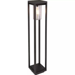 mutoni light, Aussenleuchte Candela Aluminium Druckguss schwarz matt 1xE, Globo Aussenstehleuchte , Candela H: 80 CM Schwarz , Klar, Schwarz , Metall, Kunststoff , 15x80 cm , matt,matt , 004558309103