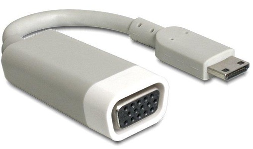 Delock, Delock HDMI / VGA Adapter [1x HDMI-Stecker C Mini - 1x VGA-Buchse] Weiß, Delock 65471 HDMI / VGA Adapter [1x HDMI-Stecker C Mini - 1x VGA-Buchse] Weiß 15.00 cm