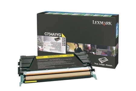 Lexmark, Lexmark gelb Toner-Modul, Lexmark Toner, gelb, Prebate, C734A1YG, (6'000 Seiten)