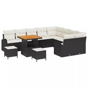 vidaXL, VidaXL - Garten-sofa poly-rattan, One Size, Schwarz