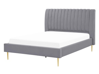 Beliani, Bett mit Lattenrost aus Samtstoff Modern MARVILLE Bett mit Lattenrost aus Samtstoff Modern MARVILLE