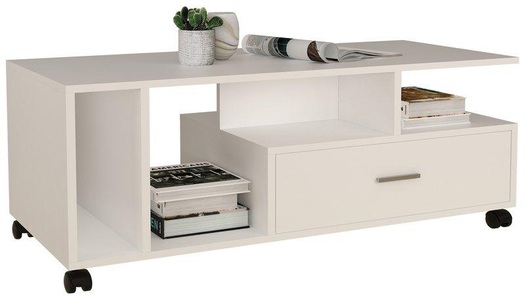 VCM, Holz Beistelltisch Silus Holz Beistelltisch Silus, MID.YOU Couchtisch in holzwerkstoff 112/50/42 cm , Silus , Weiss , 50x42 cm , melaminharzbeschichtet,Nachbildung , Stauraum, offenes Fach, einfacher Aufbau , 000657032901