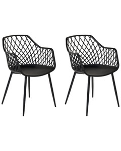 Beliani, Set mit 2 Stühlen aus Kunststoff Modern NASHUA II Set mit 2 Stühlen aus Kunststoff Modern NASHUA II, Beliani - Esszimmerstuhl 2er Set aus Kunststoff Modern NASHUA II, One Size, Schwarz