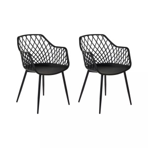 Beliani, Set mit 2 Stühlen aus Kunststoff Modern NASHUA II Set mit 2 Stühlen aus Kunststoff Modern NASHUA II, Beliani - Esszimmerstuhl 2er Set aus Kunststoff Modern NASHUA II, One Size, Schwarz