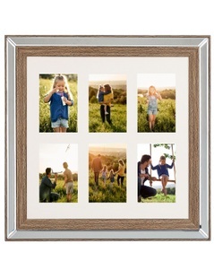 Beliani, 6er-Fotorahmen aus Glas Modern SINTA 6er-Fotorahmen aus Glas Modern SINTA, Beliani - Fotorahmen aus Glas Glamourös SINTA, One Size, Braun Leder