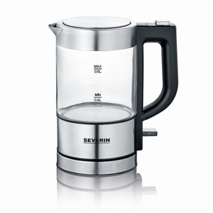 Severin, Severin 3472 Wasserkocher schnurlos, Überhitzungsschutz Edelstahl (gebürstet), Schwarz, SEVERIN, Wasserkocher, Severin WK3472 Wasserkocher, Produkte & Wohnen