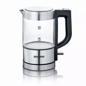 Severin, Severin 3472 Wasserkocher schnurlos, Überhitzungsschutz Edelstahl (gebürstet), Schwarz, SEVERIN, Wasserkocher, Severin WK3472 Wasserkocher, Produkte & Wohnen