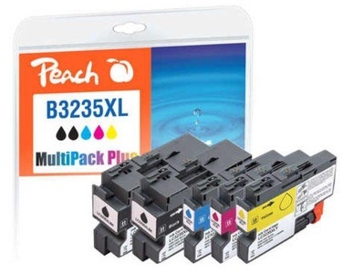 Peach, Peach Spar Plus Pack Tintenpatronen kompatibel zu Brother LC-3235XL, Peach B3235 XL Spar Plus Pack Druckerpatronen XL (2*bk, c/m/y) ersetzt Brother LC-3235XL für z.B. Brother DCPJ 1100 DW, Brother MFCJ 1300 DW