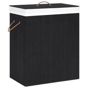 vidaXL, vidaXL Bambus-Wäschekorb Schwarz 100 L, VidaXL - Wäschekorb bambus, One Size, Schwarz