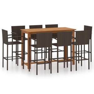 vidaXL, vidaXL 9-tlg. Gartenbar-Set Braun