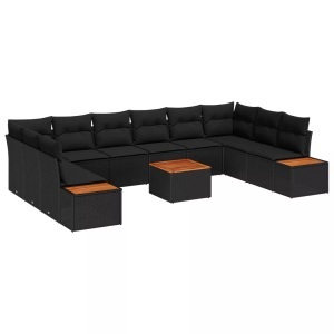 vidaXL, VidaXL - Garten-sofa poly-rattan, One Size, Schwarz