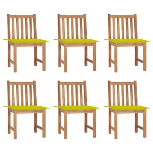 vidaXL, vidaXL Gartenstühle 6 Stk. mit Kissen Massivholz Teak